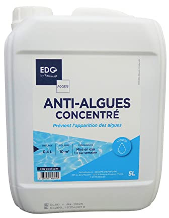 EDG - Anti Algues Piscine - Préventif Anti Eau Trouble - Algicide Liquide - Bidon 5 litres - Gamme Traitement Et Accessoires Piscine EDG Access