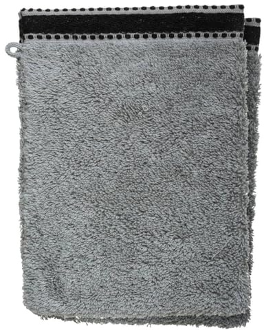Atmosphera - Juego de 2 Manoplas de Aseo «Joia» - algodón 550 gr/m² - Gris Oscuro 15 x 21 cm