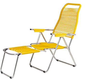 Fiam Spaghetti - Poltrona Relax Cordonata Da Esterno - Telaio Alluminio, PVC Giallo