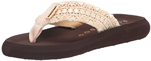 Rocket Dog womens Sunset Lima Crochet Fabric Sandal, Natural, 8 US