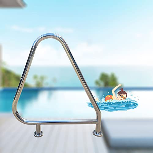 GOODBZ Pasamanos de Seguridad para Piscina Pasamanos para Piscina | Barandilla para Escalera de Piscina de Acero Inoxidable Barandilla para Piscina | 31.9x35.4 | Base de Montaje rápido