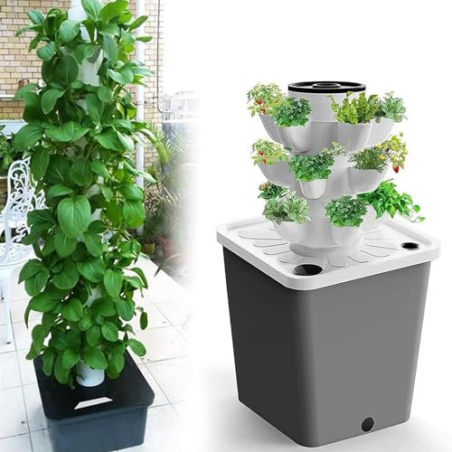 Système de Culture hydroponique de Jardin, Tour hydroponique 15/20/25/30 dosettes, kit de Culture aéroponique, système de Plantation aquaponique, Herbes, Fruits et légumes 15Holes
