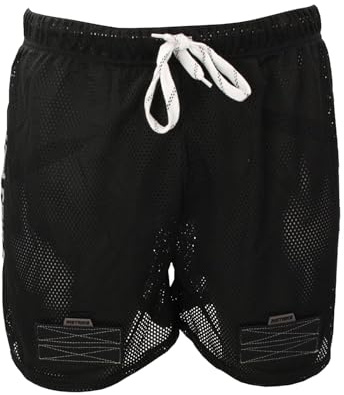 INSTRIKE Loose Jock Short Senior – Protección de la ingle con malla corta hockey sobre hielo y hockey en línea y lucha deportiva, Negro , L