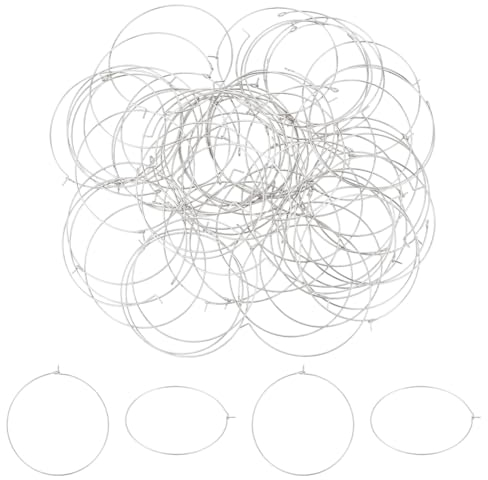 UNICRAFTALE 100 Stück 304 Creolen Aus Edelstahl 50 mm Weinglas Charms Ringe Ohrringe Perlen Creolen Ohrweine Offene Ohrringe Für Frauen Baumelnde Creolen