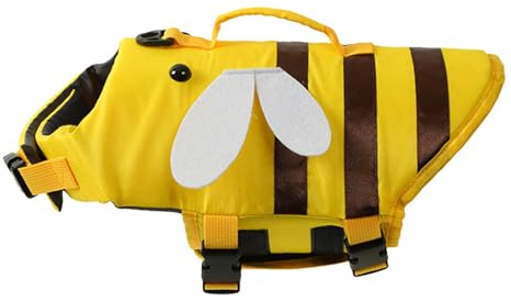 Dog Life Vest Jackets Bee, Waterproof With Handle And Quick-Release Buckle, Dog Swimsuit, Floating Costume For Swimming Pool, Beach, Boating