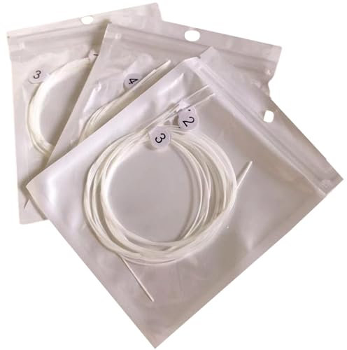 Nylon-Ukulele-Saiten - Saiten für Musikinstrumente 4 Stück/Set - Weißer Saitenkurbel für 21/23/26 Zoll Ukulele, Soprankonzert und Tenor-Ukulele