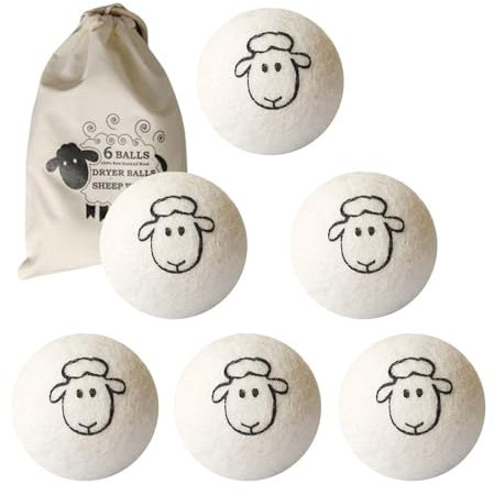Balles De Séchage - Lot De 6 Balles De Séchage Antistatiques Absorbantes De L'humidité Et Anti-plis, Balles Assouplissantes En Laine Naturelle, Balles De Séchage Pour Machine À Laver