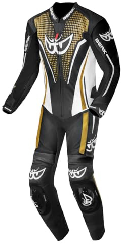 Berik RSF-TECH PRO Tuta in pelle della moto traforata in un pezzo, nero/bianco/bronzo, 54