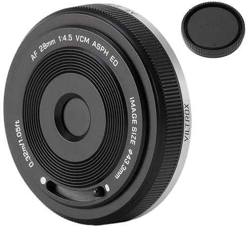 VILTROX 28mm F4.5 f/4.5 Ultra-Thin Pancake Lens Auto Focus FE Chips-Size Full Frame Wide Angle Lens Compatible with Sony E-Mount a7 a7R a7S a7C a7RII a7SII a7SIII a7III a7RIII a7IV a7RIV a9 a9II
