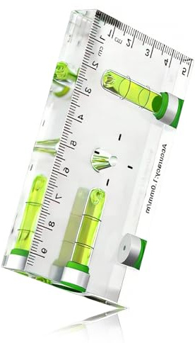 Uadme Nivel Magnético de Bolsillo, Niveles de Burbuja de Alta Precisión, Mini Nivel de Burbuja, con 2 Burbujas Diferentes 90°/180°, para Colgar Cuadros, Maquinista, Construcción (95x50x13mm)