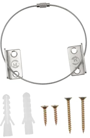 Kisangel 6 Sets Proofing Furniture Anchor Straps Tip Metal Brackets with Expansion Anchors for Safety and Furniture Stability Preventing Tip Overs in Home