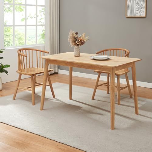 [en.casa] Table de Salle à Manger Rectangulaire pour 4-6 Personnes Moderne Excellente Stabilité Assemblage Simple Cuisine Salon Bois d'Hévéa 120 x 70 x 74 cm Naturel
