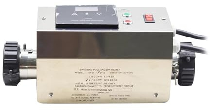 YXZKJZJ Bomba de Calor for Piscina de 3 kW, Calentador de Agua eléctrico for Piscina, SPA, bañera, termostato con Pantalla táctil y Controlador Digital. Calefacción eficiente