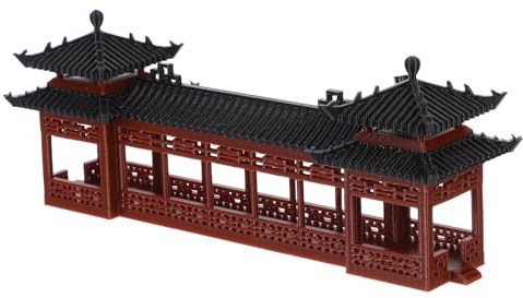 BETOOKY Micro Architecture Model Chinese Pavilion Miniature with Intricate Details and Traditional Design, Plastic Ancient Building Model for Miniature Garden Decoration, Resistant