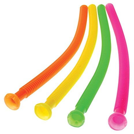 U.S. Toy 6038 Assorted Color Large Jumbo (30) Whistling Plastic Sound Tube Noisemakers - Set of 12