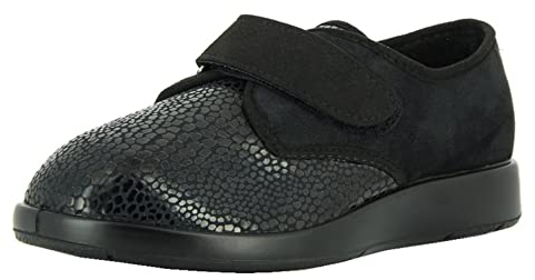 Florett Zürich 60811-60 Unisex-Erwachsene Damen Herren Hausschuhe, Therapieschuhe, Verbandsschuhe Schwarz, EU Größe 38