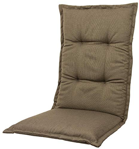KOPU® Auflage für Hochlehner Manchester Taupe | Polster für Gartenstühle | Taupe Garten Kissen 125 x 50 cm | 6 Robuster Schaumstoff für zusätzlichen Komfort