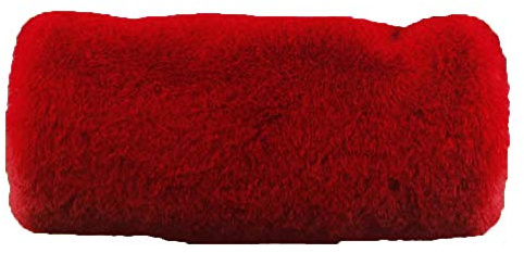 LvBo Faux Fur Hand Muffs, Women Warm Faux Rabbit Fur Muffs,Red