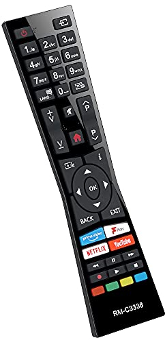 UNOCAR RM-C3338 RC43101P Universal Replacement for JVC Smart TV Remote Control and JVC Smart 4K 2018 2019 UHD Ultra HD HDR LED LCD TVs with Freeview Play YouTube Netflix Prime Video Buttons RMC3338