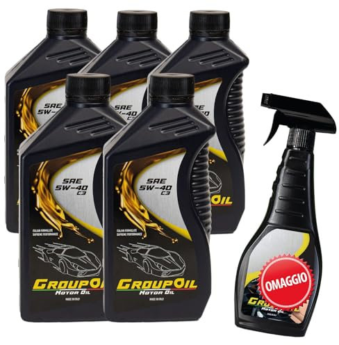 Lubrificanti GROUPOIL SAE 5W-40 C3 5x1L - Olio motore totalmente sintetico