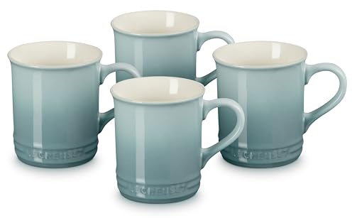 Le Creuset Stoneware Set of 4 Mugs, 14 oz. each, Sea Salt
