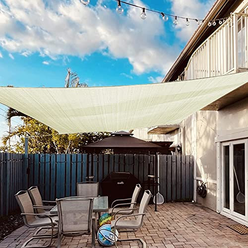 Dripex Sun Shade Sail Waterproof Rectangle Canopy, 3x4m PES Polyester 95% UV Block Shade Cover Sunscreen Awning with Free Rope for Patio Party Backyard Lawn Garden Outdoor Activities|Beige
