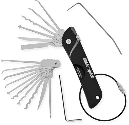 MULTIPICK Coltello tascabile Grimaldelli Set Professionale [7 strumenti | Edizione EDC | +10 lame] Kit Grimaldelli - Lockpicking Set - Set di Grimaldelli - Grimaldelli professionali - Lock picking