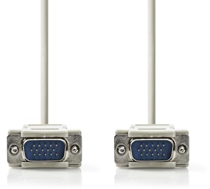 VGA-Kabel - VGA Stecker - VGA Stecker - Vernickelt - Maximale Auflösung: 1024x768-2.00 m - Rund - ABS - Elfenbein - Label