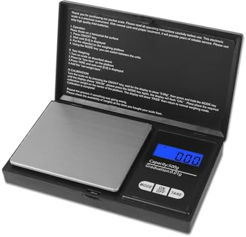 Taschenwaage, 500g / 0,01g Goldwaage Digitalwaage Grammwaage Feinwaage Goldwaage Münzwaage, tragbare Taschenwaage, Extrem Präzise Digitalwaage für Tabletten, Schmuck, Münzen