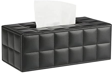 Aqxyedc Rettangolare In Pelle Casa/Ufficio/Auto Porta Fazzoletti Portatovaglioli Porta Fazzoletti Cosmetici 25 X 14 X 9,5 Cm wanglan(1285 black grid)