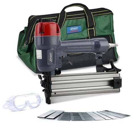 18GA Pneumatic Brad Nailer,Accepts 5/8 to 2Inch Brad Nails & Crown 5/8 to 1-5/8 Inch Staple.2 in 1 Nail Gun, Ideal for Upholstery, Woodworking(Include Portable Bag)