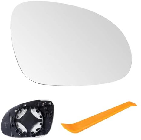 Laitejituan Spiegelglas Ersatz für VW Golf MK5 2003-2008 Jetta 5 2005-2010 Passat B6 2007-2011 Spiegelglas Rechts Beifahrerseite Beheizbar Türspiegelglas Außenspiegel mit Trägerplatte (Rechts)