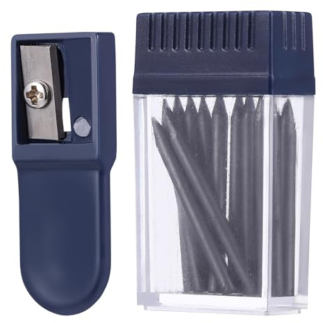 jojofuny Mine di Ricambio per Bussola 2 Mm con Temperamatite Integrato, Ricarica per Compasso da Disegno Tecnico, Set 2 Pezzi Compatibile per Studenti e Professionisti