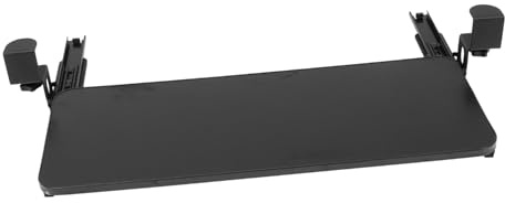 Gatuida Bandeja Deslizante para Teclado sin Perforaciones Soporte de Acero al Carbono Bandeja Debajo del Escritorio para Computadora para Teclado de Oficina