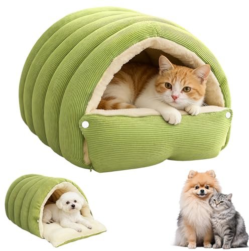 SylvaFusion Cozy Monster Cat Bed, Pet Cave for Indoor Cats, Warm Cat Bed For Winter, Removable Washable Dual-Purpose Pet Nest, Soft and Warm Cats HouseBed, for IndoorCats,Kittens and Small Dogs(Large