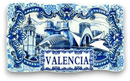 BDM - Imán Nevera Valencia | Diseño de Cerámica 3D| Ciudad de Las Artes y Ciencias y Miguelete | Recuerdo de España - Modelo 1