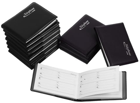 Lurrose Cuadernos Pequeños para Registrar Números Telefónicos 12 de Papel Negro Fáciles de Llevar y Resistentes, Ideales para Organizar Contactos