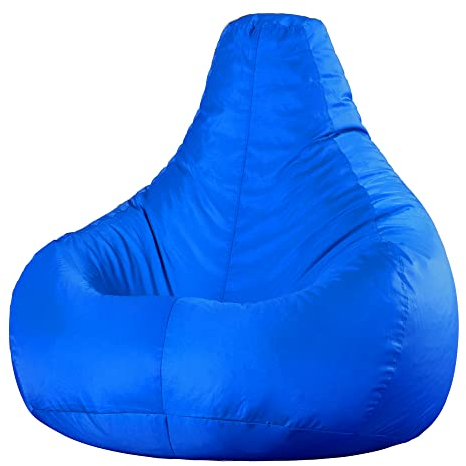 Bean Bag Bazaar Dalton Gaming Sitzsack für Erwachsene, Blau, Outdoor Sitzsack mit Füllung, Bean Bag, Wasserabweisender Stoff, Bequemer Sessel für Wohnzimmer, Garten, Terrasse