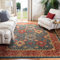 SAFAVIEH Traditionell Teppich für Wohnzimmer, Esszimmer, Schlafzimmer - Mahal Collection, Kurzer Flor, Marineblau und Rot, 201 X 279 cm