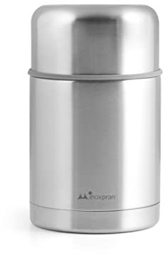INOXPRAN - Portavivande in Acciaio Inox, Contenitore Termico per Alimenti Adatto ad Ogni Pietanza, Capacità 0,75 L, Mantiene il Caldo e il Freddo, con Coperchio che Funge da Tazza, 12x18x12 cm