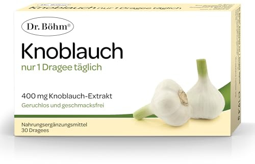 Dr. Böhm Knoblauch nur 1 Dragee täglich: Mit Knoblauch-Extrakt, 400mg, 30 Dragees
