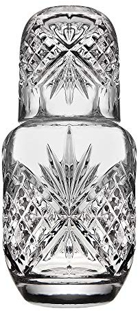 Godinger Bedside Night Carafe - Cup and Bottle to Keep Next To Your Bed for a Handy Midnight Drink, 16oz