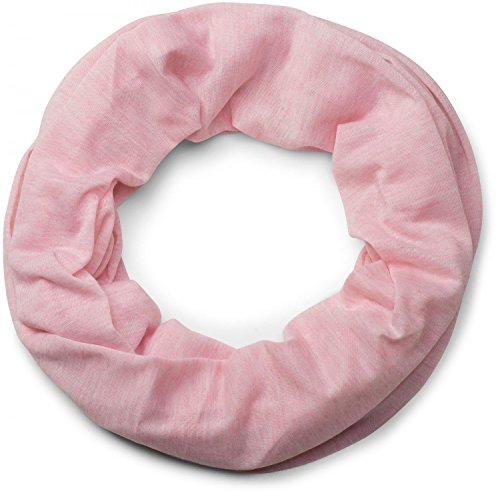 styleBREAKER unifarbener leichter Jersey Loop Schal, Schlauchschal, Tuch, Einfarbig, Unisex 01016115, Farbe:Rose meliert