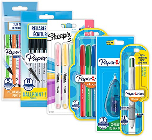 Paper Mate & Sharpie Stifte Set | Schreibwaren | KugelschreiberTextmarkerDruckbleistifte & Korrekturband | Perfekt für Schule & Büro | 26 Stück