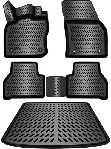 ELMASLINE 3D Tappetini Gomma e Vasca Baule per VW Caddy 5 (V) 2020-2026 | ¡No Apto para Maxi/Grand (versión Larga) ni Cargo! | Tappetini Auto | Vasca per il bagagliaio | Accessori Auto
