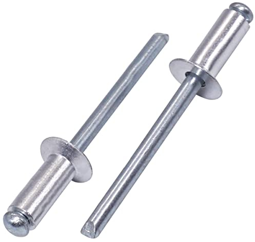 SKIR'CO (300 pezzi) Rivetti ciechi svasati in alluminio 4,8 x 12 mm, Mandrino in acciaio, Rivetti Pop