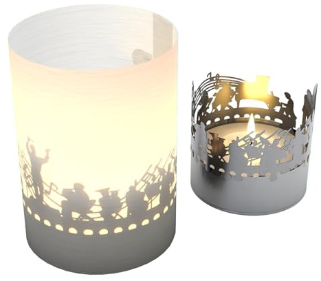 Orkester Tube T-Light skuggspel – musikaliskt skuggspel med motivljus för harmonisk atmosfär musikälskare!