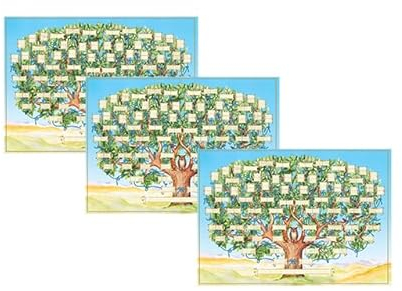 Anloximt 3Pack Ahnentafel zum Ausfüllen in 6 Generationen Genealogie Poster Blank ausfüllbare Ahnentafel Großer Druck Stammbaum Bilderrahmen für Familiengeschichte Abstammung Reunions