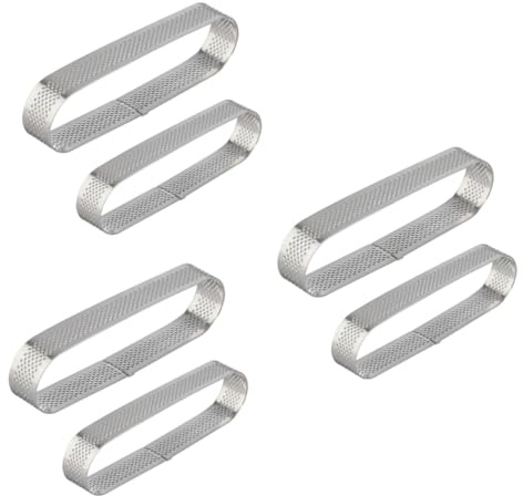 MAGICLULU 6pcs Oval Tartlet Mousse Ring Stainless Steel Cake Mould Tartlet Baking Mold
