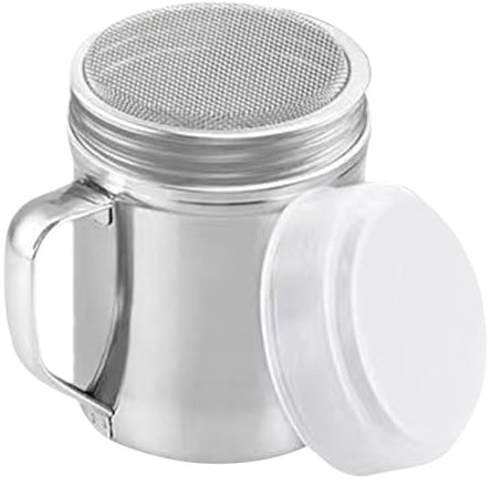 Shaker i rostfritt stål, sockerströare, dammvippa, kanelskakare mjöl sikt, pulveriserad sockerströare krydda pepparkar för matlagning kök bakning